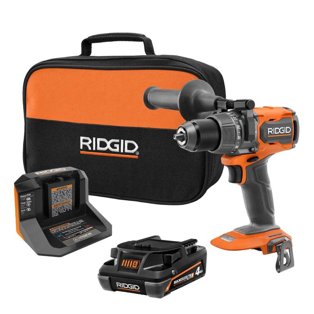 RIDGID 18V Brushless Cordless 1/2 in. Hammer Drill/Driver Kit with