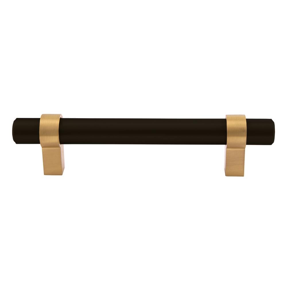 Emery Matte Black and Satin Gold Modern Bar Pull Set
