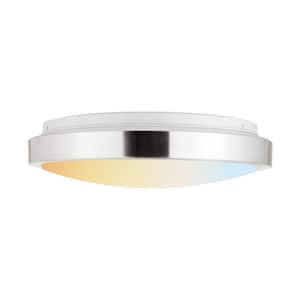 11 in. 1-Light White Round Band Dimmable Energy Star Color Selectable LED 2700K, 3000K, 3500K, 4000K, 5000K Flush Mount