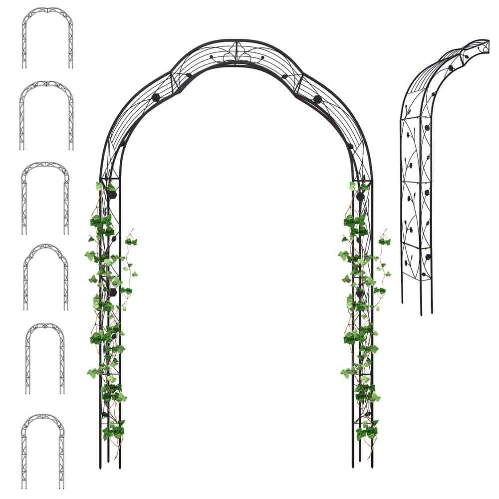 Gtnali 99 in. x 59 in. Metal Garden Arch Arbor Trellis for Climbing ...