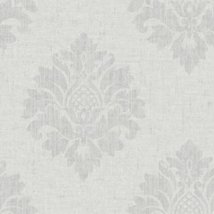 TextuRed Damask Grey Vinyl Strippable Roll (Covers 56 sq. ft.)