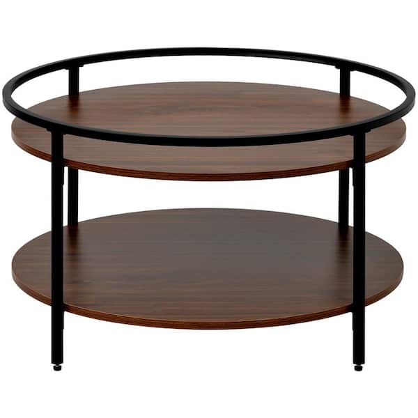 Brown Round Wood Sink Top Coffee Table, Round Wood Table Tops Home Depot
