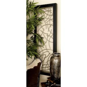 Black Metal Contemporary Abstract Wall Decor 48 in. x 16 in.