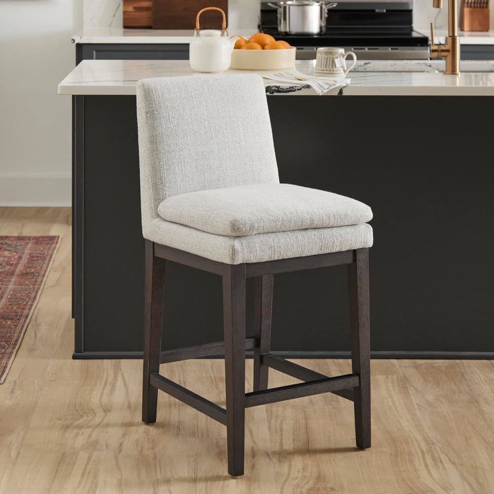 Hillside 26 in. Upholstered Counter Height Stool in Grey Cloud Color