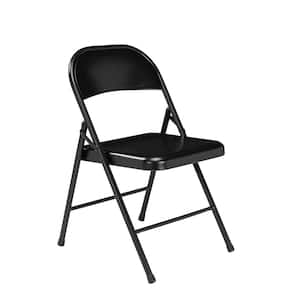 Black Metal Stackable Folding Chair (Set of 4)