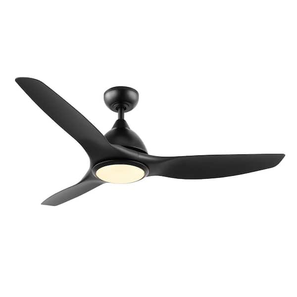 WINGBO 64 in. LED Black Ceiling Fan with Lights