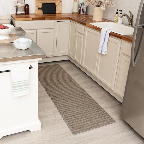Excursion Stripe Beige 2 ft. x 6 ft. Machine Washable Runner Rug