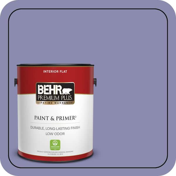 BEHR PREMIUM PLUS 1 gal. #M550-5 Violet Aura Flat Low Odor Interior Paint & Primer