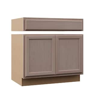 Kitchen Drawer Base Cabinet, Unfinished Poplar, Shaker Style, 36 in