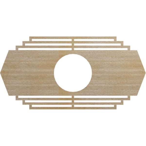 Ekena Millwork 0.375 in. x 28 in. x 14 in. Wood (Hickory) Medallion Moulding