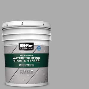 5 gal. #N520-3 Flannel Gray Solid Color Waterproofing Exterior Wood Stain and Sealer