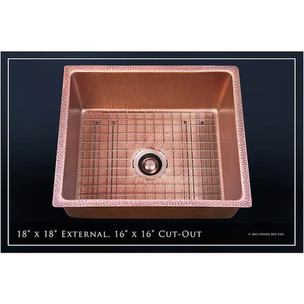 Fossil Blu Luxury 18 in. Drop-In or Undermount Single Bowl 12