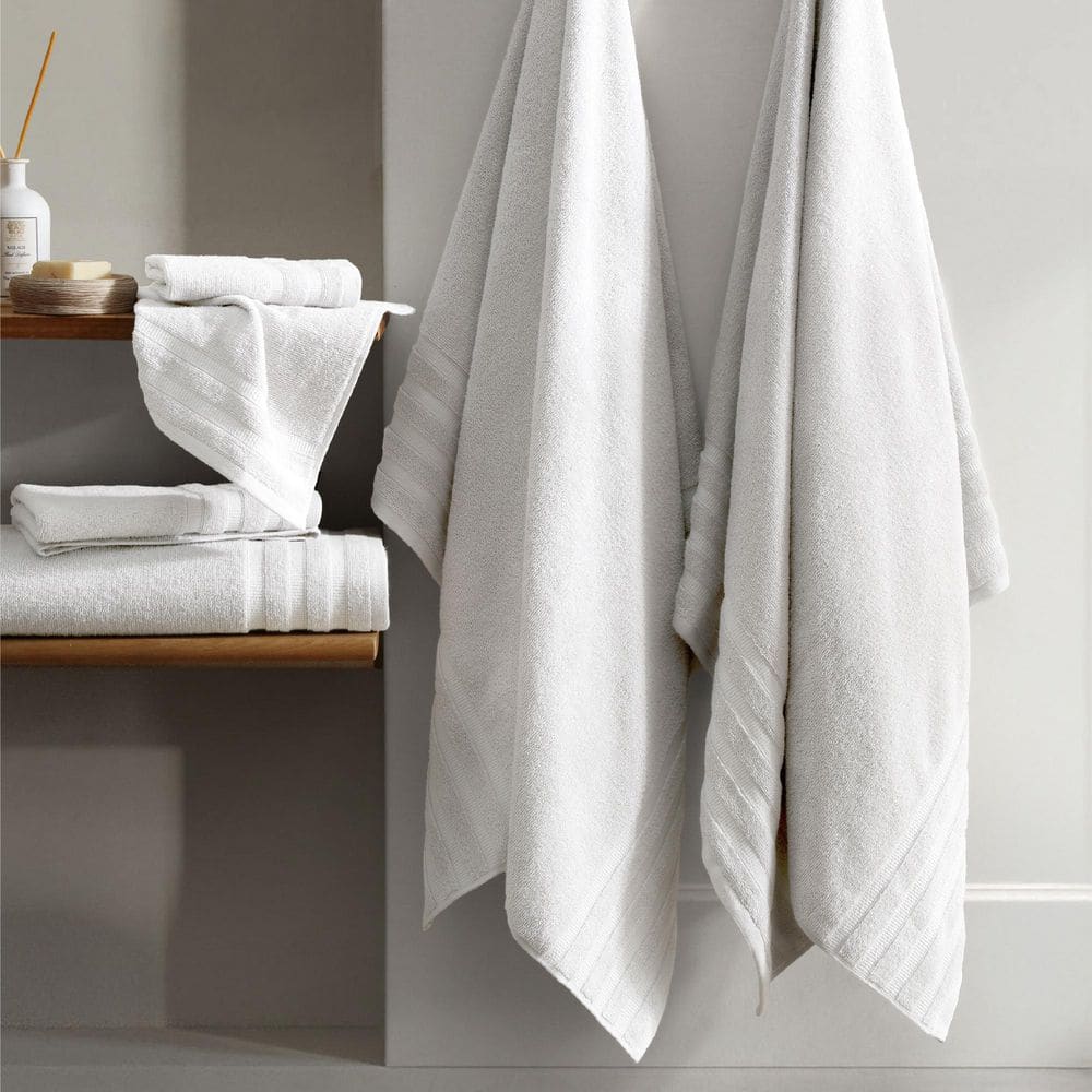 SÖMN Felicity 6-PC White Solid Color Ribbed Dobby Border 100