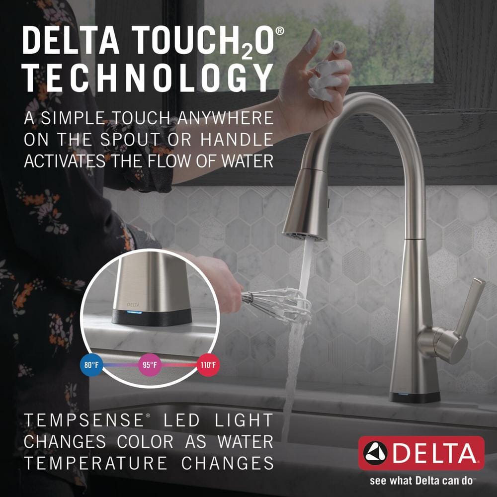 SpotShield Stainless Touch Control Kitchen Faucet with Pull-Down Sprayer