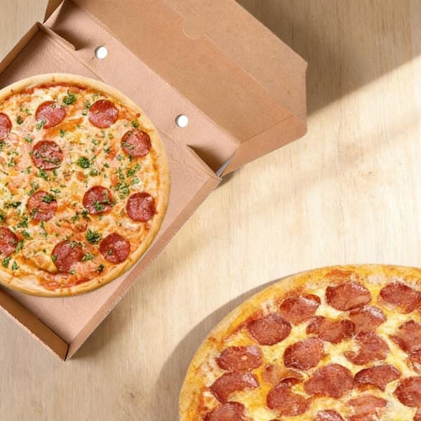 30-Pack Pizza Boxes, 7.3 x 7.3 x 1.6 in. Corrugated Cardboard Pizza Box, Takeaway Packaging Boxes, Reusable