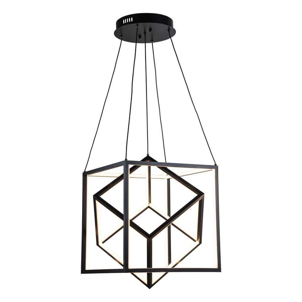 C Cattleya 88Watt 1 Light Black Integrated LED Pendant Light HCA2468H