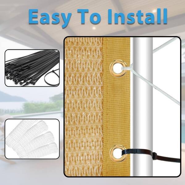 AOPSPS 4 ft. x 4 ft. Sand Sun Shade Cloth-90% UV Block