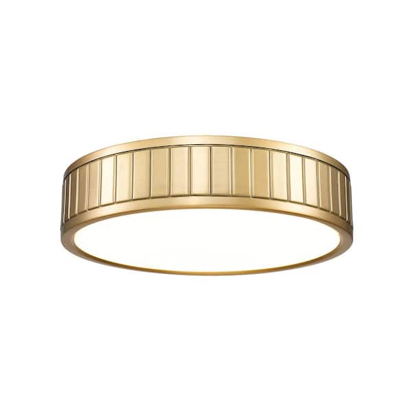 Unbranded Madison 12.5 in. Modern Gold Integrated LED Flush Mount with Frosted Acrylic Shade (1-Pack)