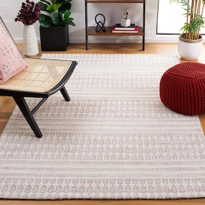Marbella Pink/Ivory 8 ft. x 10 ft. Striped Geometric Area Rug