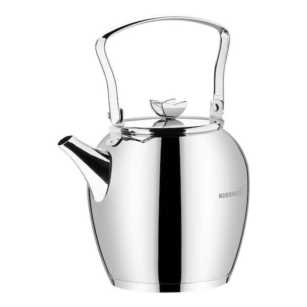 Korkmaz Perla Maxi Stainless Steel 1.2 Liter Tea Pot and 2 Liter Kettle Set