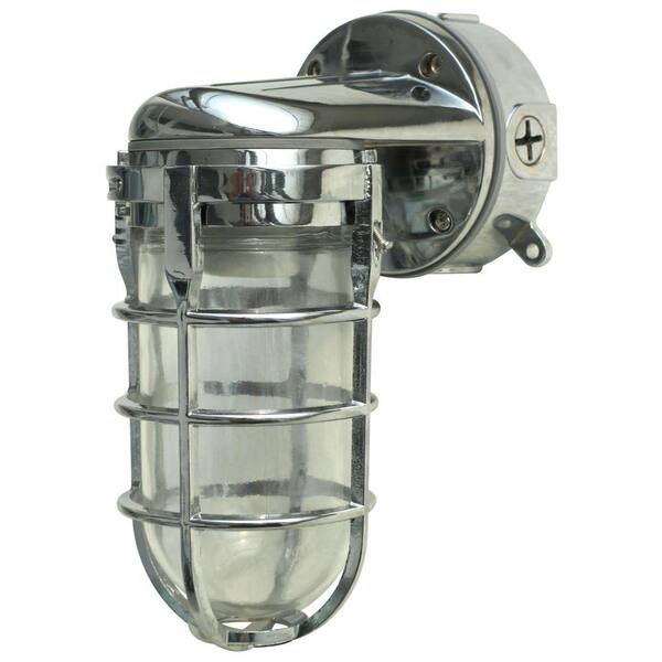 Southwire Industrial 1-Light Chrome Outdoor Weather Tight Flushmount Wall Light Fixture