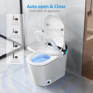 Smart Toilet with Auto Open, Warm Water Sprayer and Dryer, Heated Bidet Seat, Tankless Toilet and Remote Control