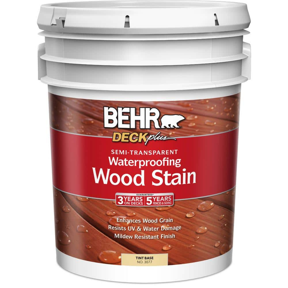 BEHR DECKplus 5 Gal Base Semi Transparent Waterproofing Exterior Wood   Multi Semi Transparent Behr Deckplus Exterior Wood Stains 307705 64 1000 