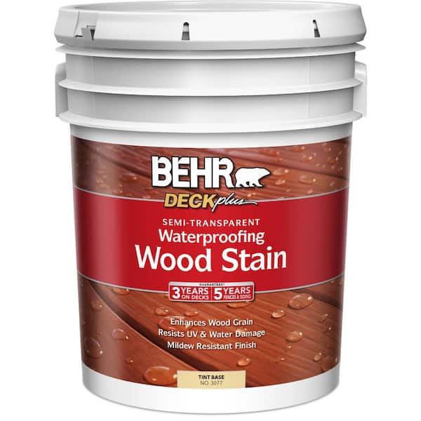 BEHR DECKplus 5 gal. Base Semi-Transparent Waterproofing Exterior Wood Stain