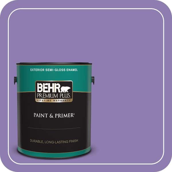 BEHR PREMIUM PLUS 1 gal. #PPU16-04 Purple Agate Semi-Gloss Enamel Exterior Paint & Primer