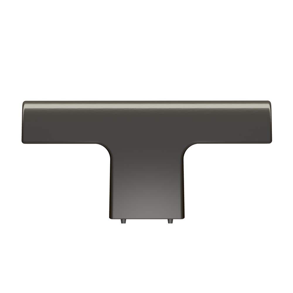 Graphite Modern T-Handle Cabinet Knob with Mounting Hardware