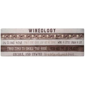Cozy Living Wineology Brown 17.5 in. x 55 in. Anti Fatigue Kitchen Mat