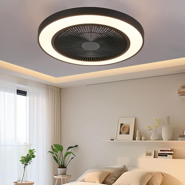 19.1 in. Smart Black Indoor Modern RGB LED Lights Ceiling Fan with APP, Timer, Dimmer and Remote Control
