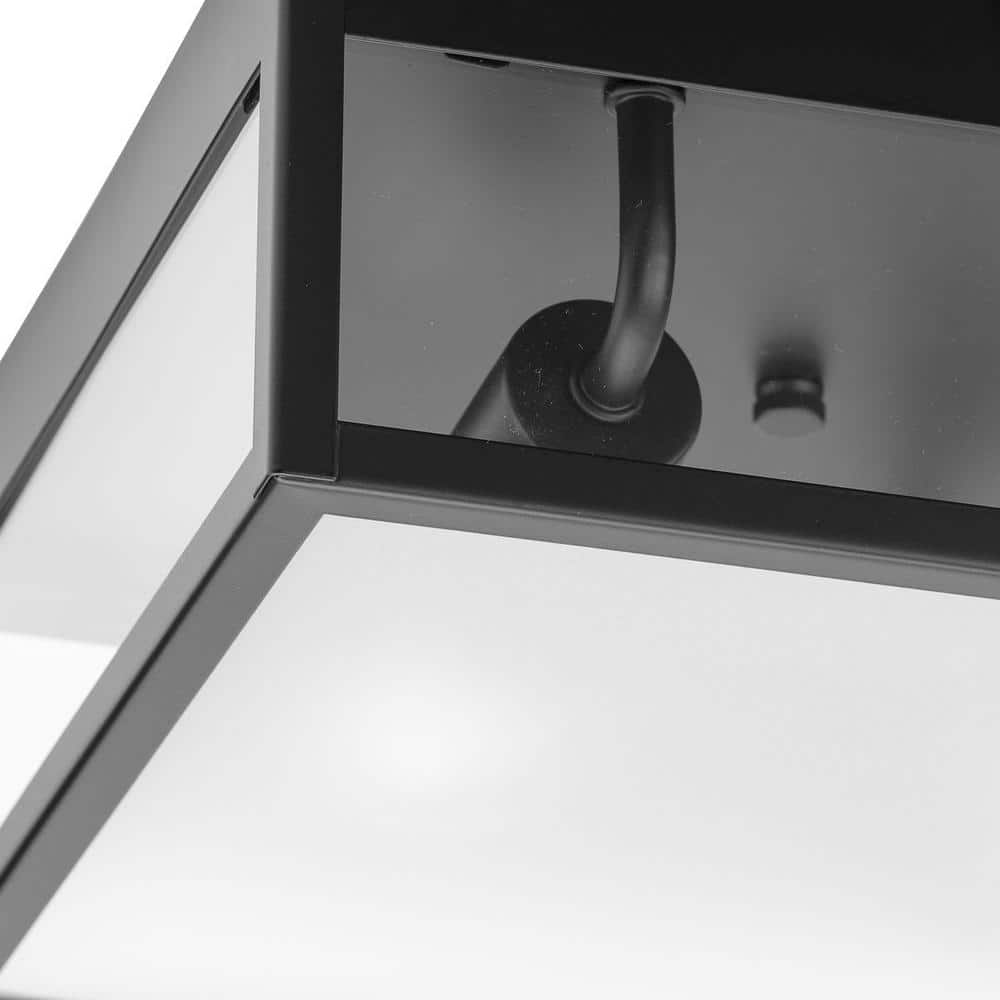 Parrish Matte Black Glass Outdoor Flush Mount Light