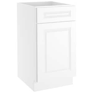 18-in W X 24-in D X 34.5-in H in Raised Panel White Plywood Ready to Assemble Floor Base Kitchen Cabinet with 1 Drawer