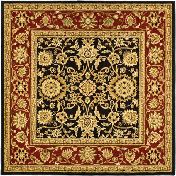 SAFAVIEH Lyndhurst Black/Red 6 ft. x 6 ft. Square Border Area Rug