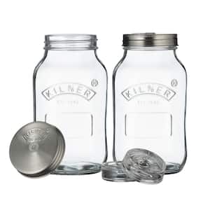 Set of 2 Small Glass Fermentation Jars