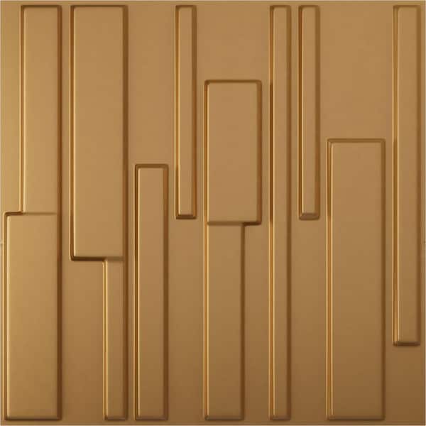 Ekena Millwork 19 5/8 in. x 19 5/8 in. Wigan EnduraWall Decorative 3D Wall Panel, Gold (12-Pack for 32.04 Sq. Ft.)