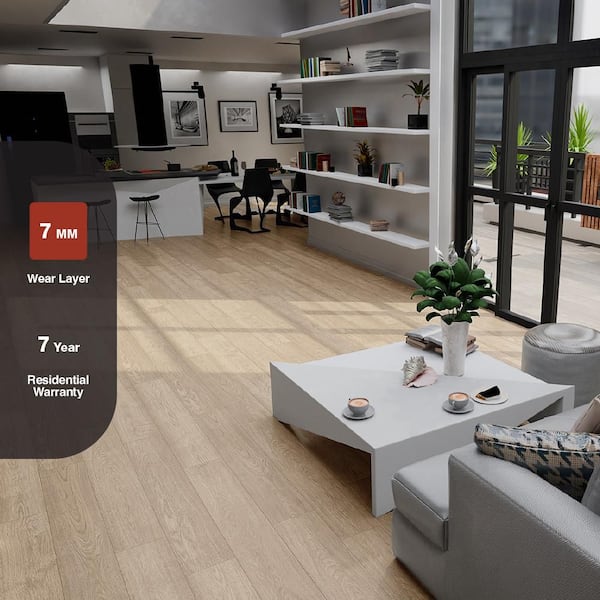 Sweetwater Oak 7 mm x 7.6 in. W Laminate Wood Flooring (26.8 sq. ft. /Case)