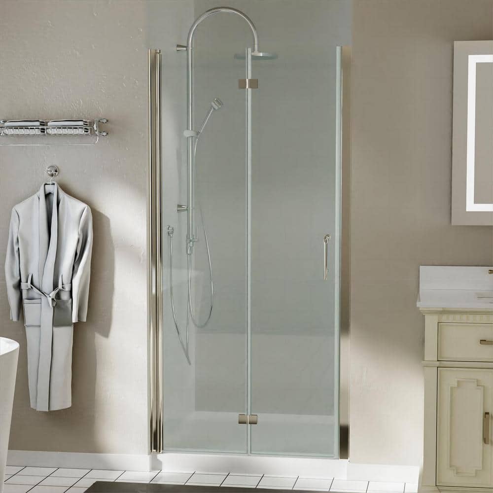TOOLKISS 36 in. W to 373/8 in. W x 72 in. H BiFold Frameless Shower