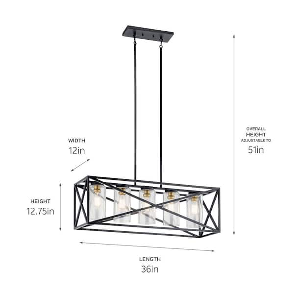 Kichler Moorgate 7-Light Black Farmhouse Cage Chandelier