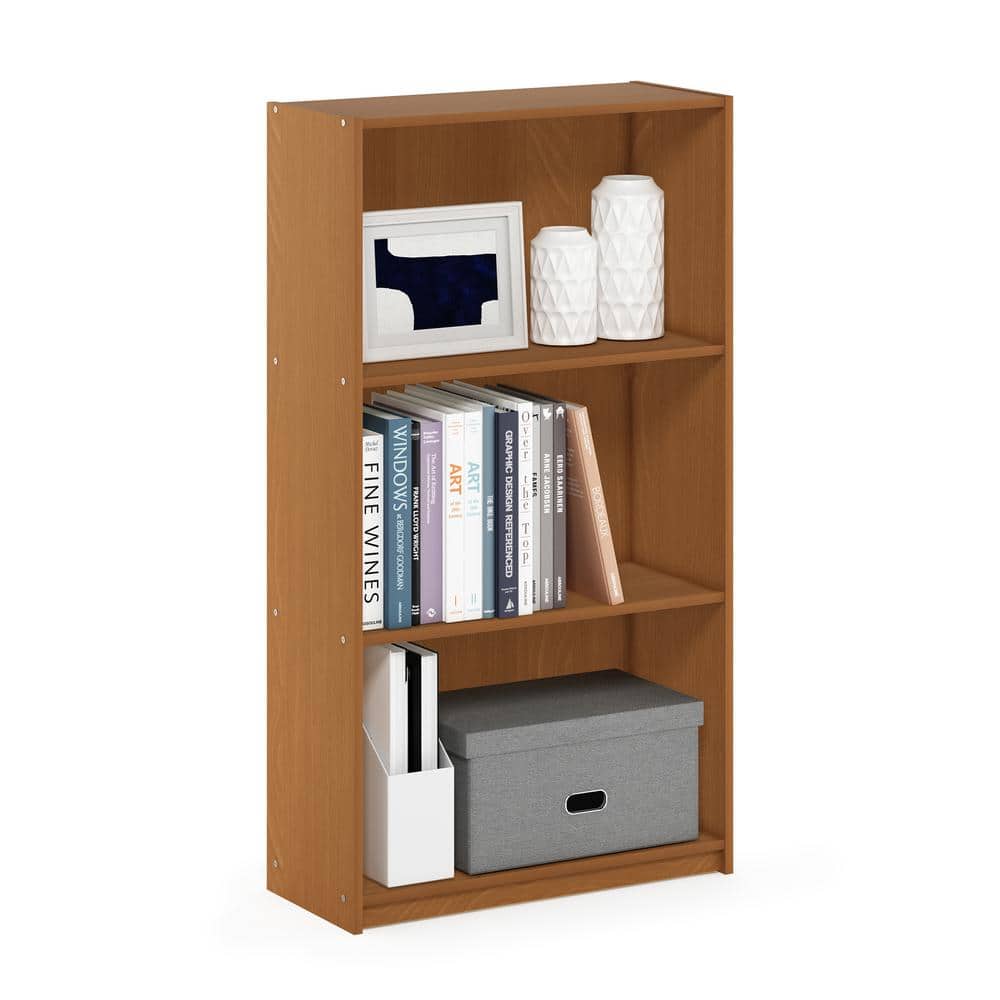 Espresso Adjustable 3-Tier Kids Bookcase with Closed Back