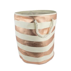 Round Woven Paper Stripe Decorative Bin