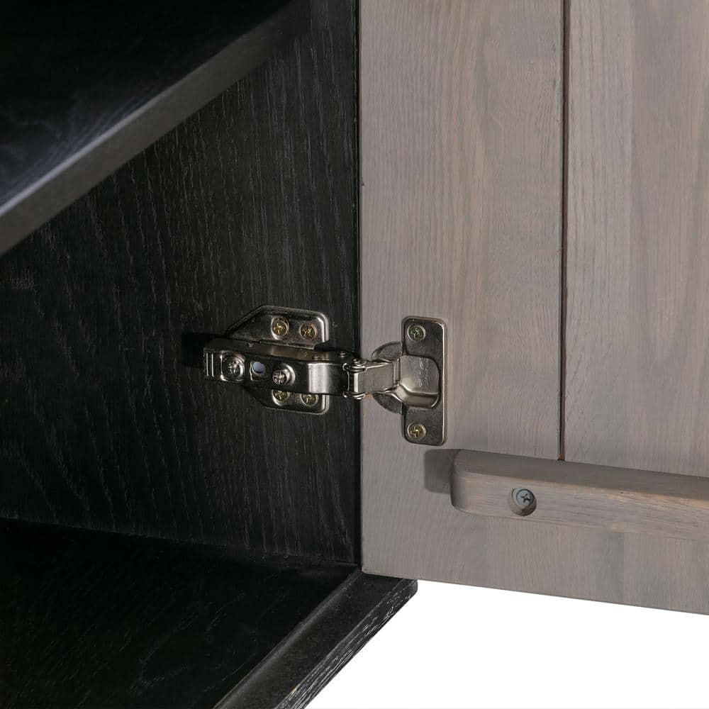 Turin Solid Oak Sideboard with Copper Accents and Spacious Cabinets