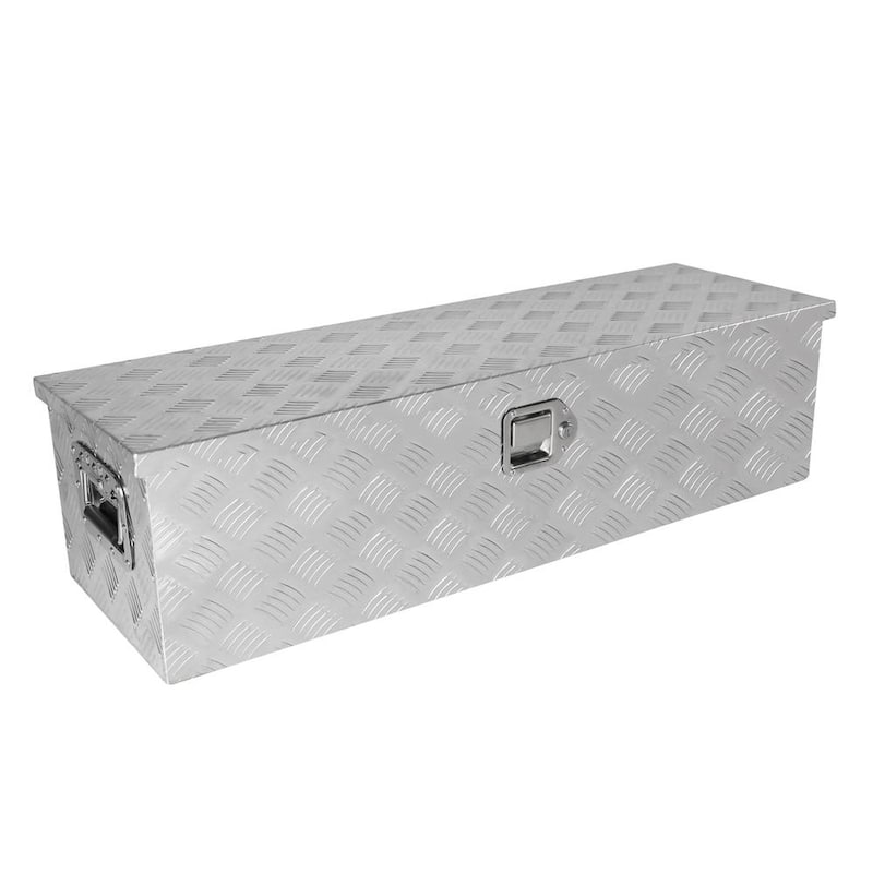 90 Gal. Metal Deck Box 39 in. Aluminum Underbody Truck Tool Box Storage Box with Lock Keys Latch for Truck Van Trailer