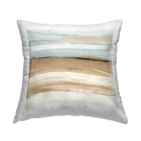 Stupell Industries Winter Sands Contemporary Landscape Tan Square Outdoor Throw Pillow