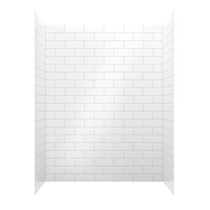 JETCOAT FLEX 60 in W x 80 in. H x 32 in. D 12-Piece Glue Up Composite Alcove Shower Surround in White Subway