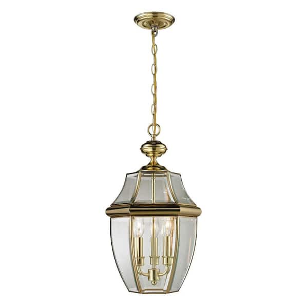 Titan Lighting Ashford 3-Light Antique Brass Outdoor Pendant