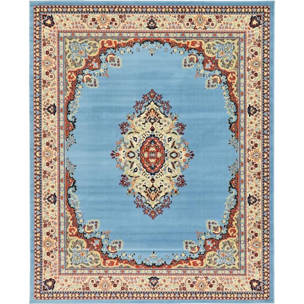 Unique Loom Reza Washington Light Blue 8' 0 x 10' 0 Area Rug