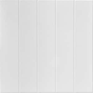 Bead Board 1.6 ft. x 1.6 ft. Glue Up Foam Ceiling Tile in Plain White (21.6 sq. ft./case)