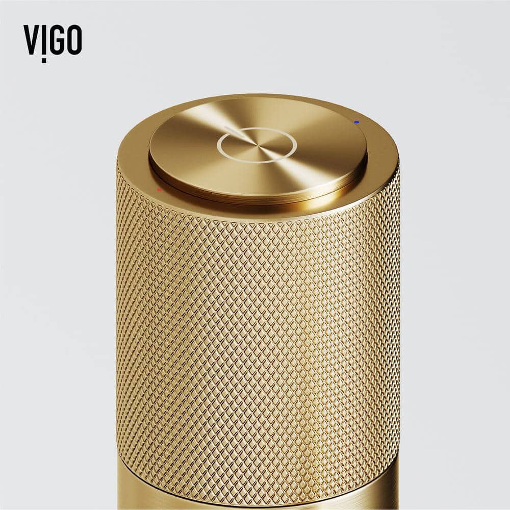 Matte Brushed Gold Single-Hole Bathroom Vessel Faucet